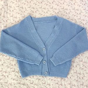 Periwinkle Blue Buttoned Cardigan